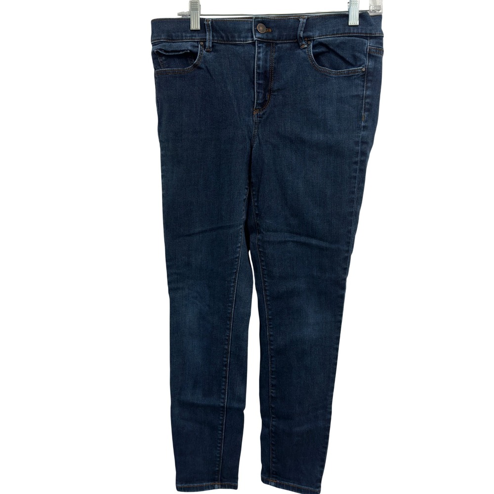 Ann Taylor The Skinny Jeans Size 10 Dark Wash Stretch Denim Mid Rise 5 Pocket